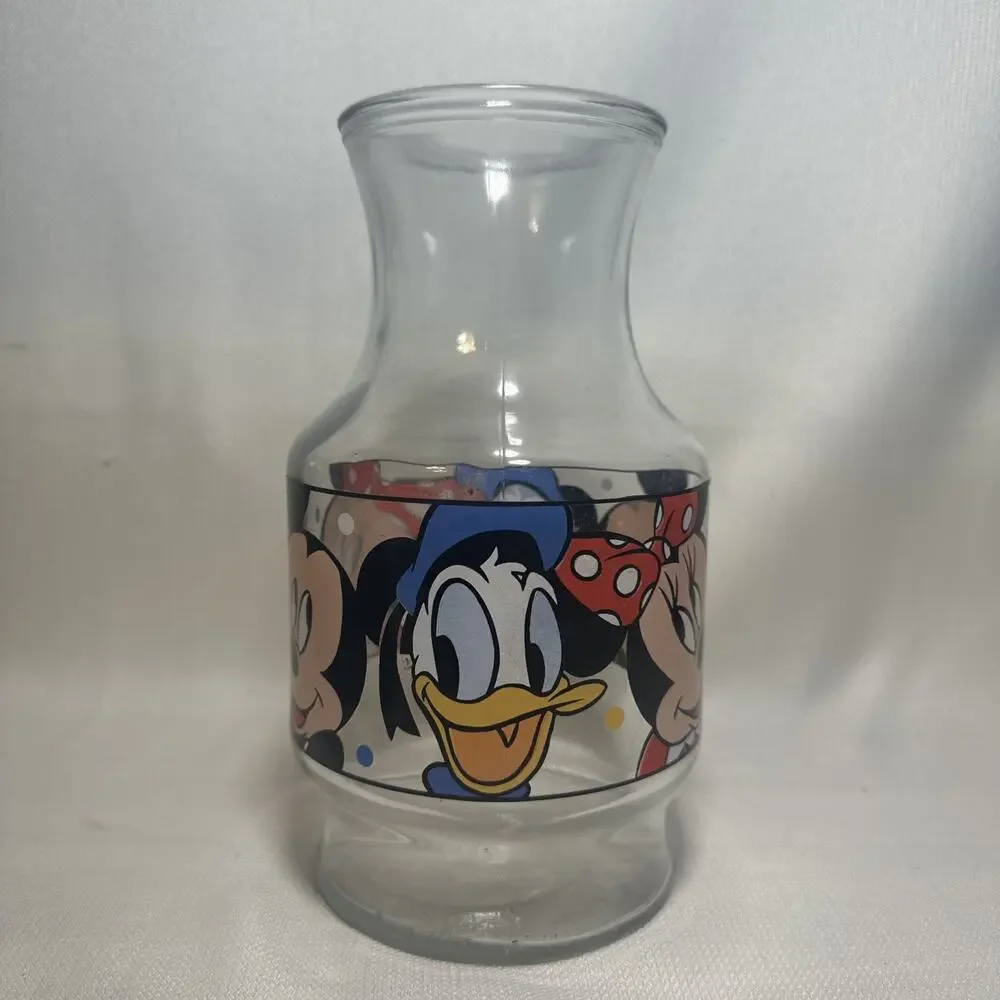 Walt Disney Mickey Mouse Donald Duck Minnie Mouse Anchor Hocking Juice Carafe